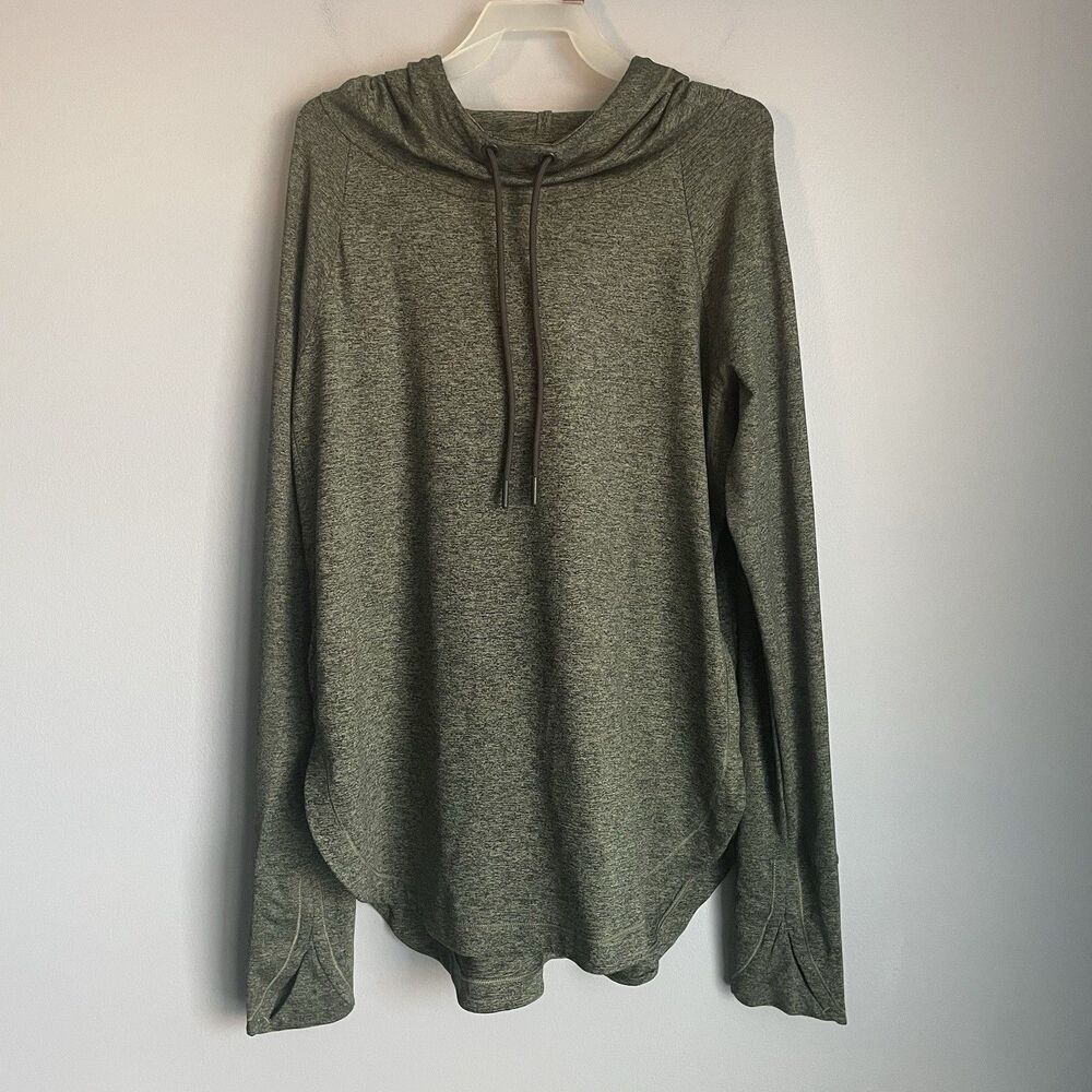 Athleta Size XS Uptempo Hoodie Sweatshirt Green Lightweight Altheisure Comfort